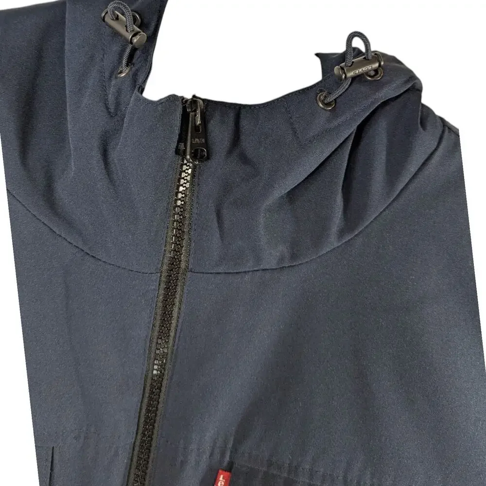 Levis Mens Hoodie Winter Rain Jacket 2XL XXL Water Wind Resist Navy Blue Arctic